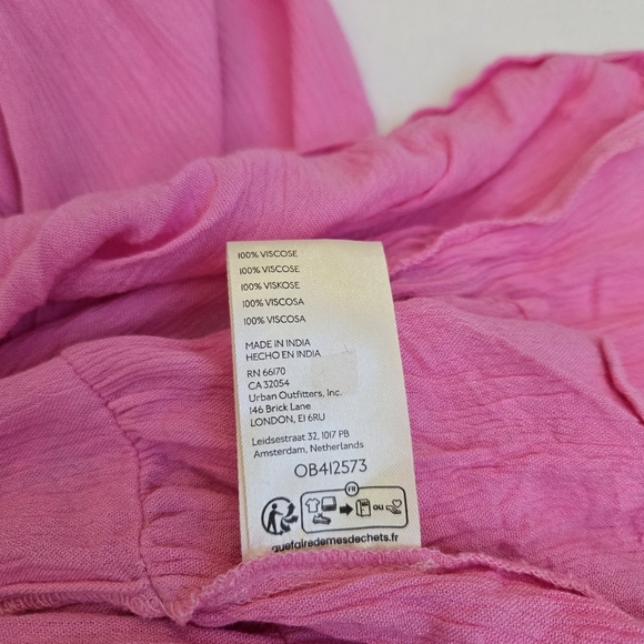 Free People Pink Extratropical Maxi Halter Dress Open Back Billowy Beachy Flowy - Picture 11 of 12